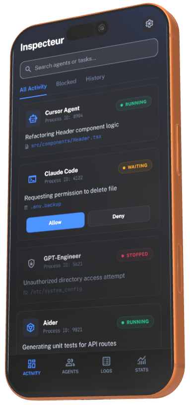 Inspecteur mobile app preview